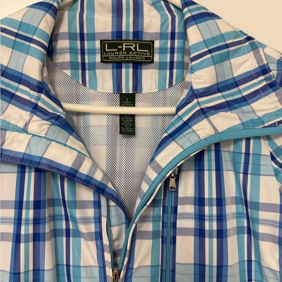 Lauren Ralph Lauren Active Womens Blue White Check Plaid Lined Jacket Size Small - Picture 5 of 12